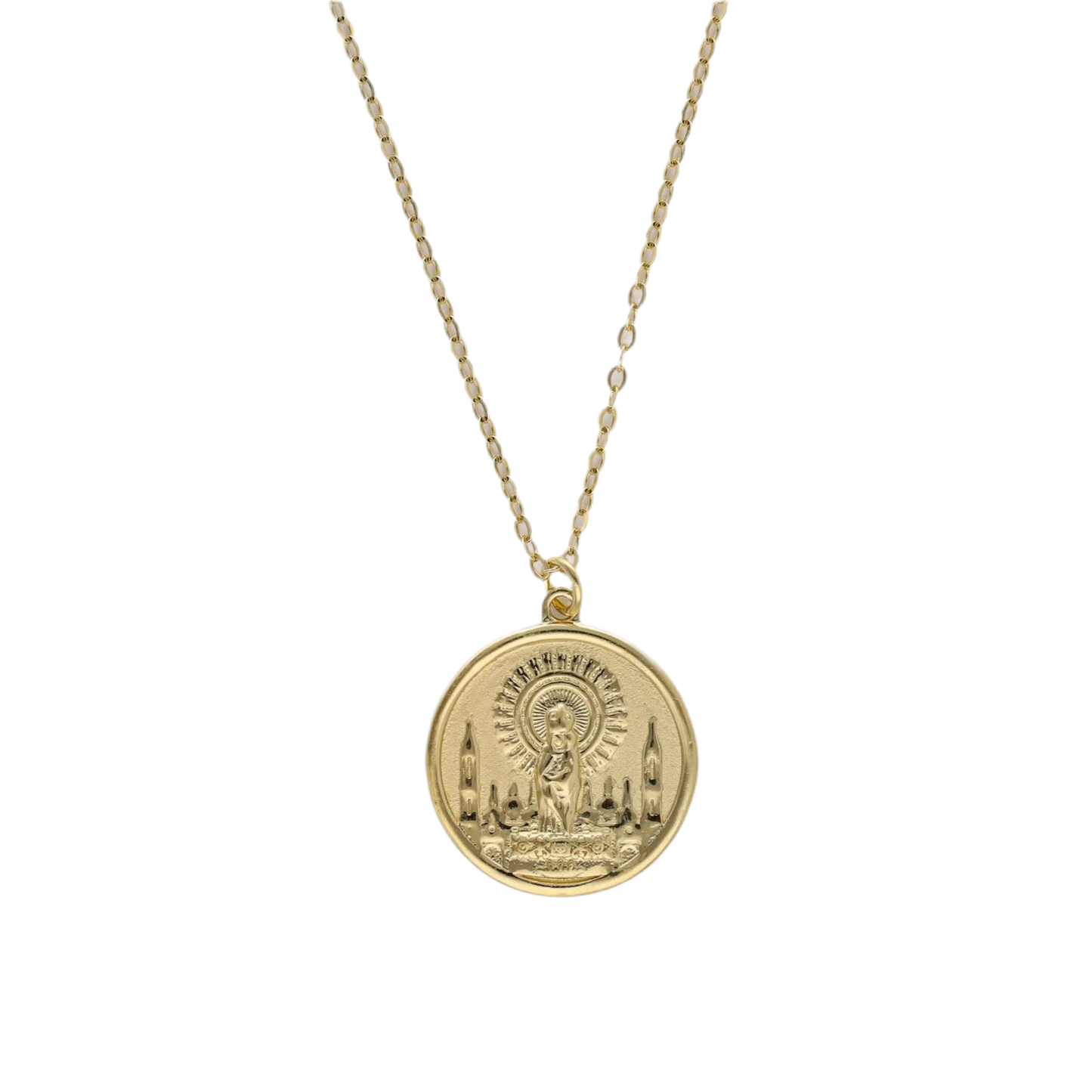 Gargantilla de Plata de Ley | Virgen del Pilar Plata de ley / Baño de oro 18k