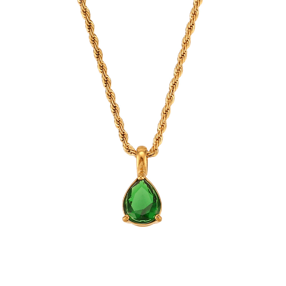 Collar Piedra Nacimiento Acero Inoxidable