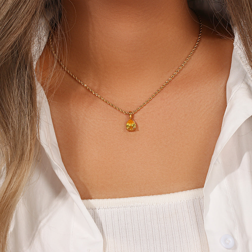 Collar Piedra Nacimiento Acero Inoxidable