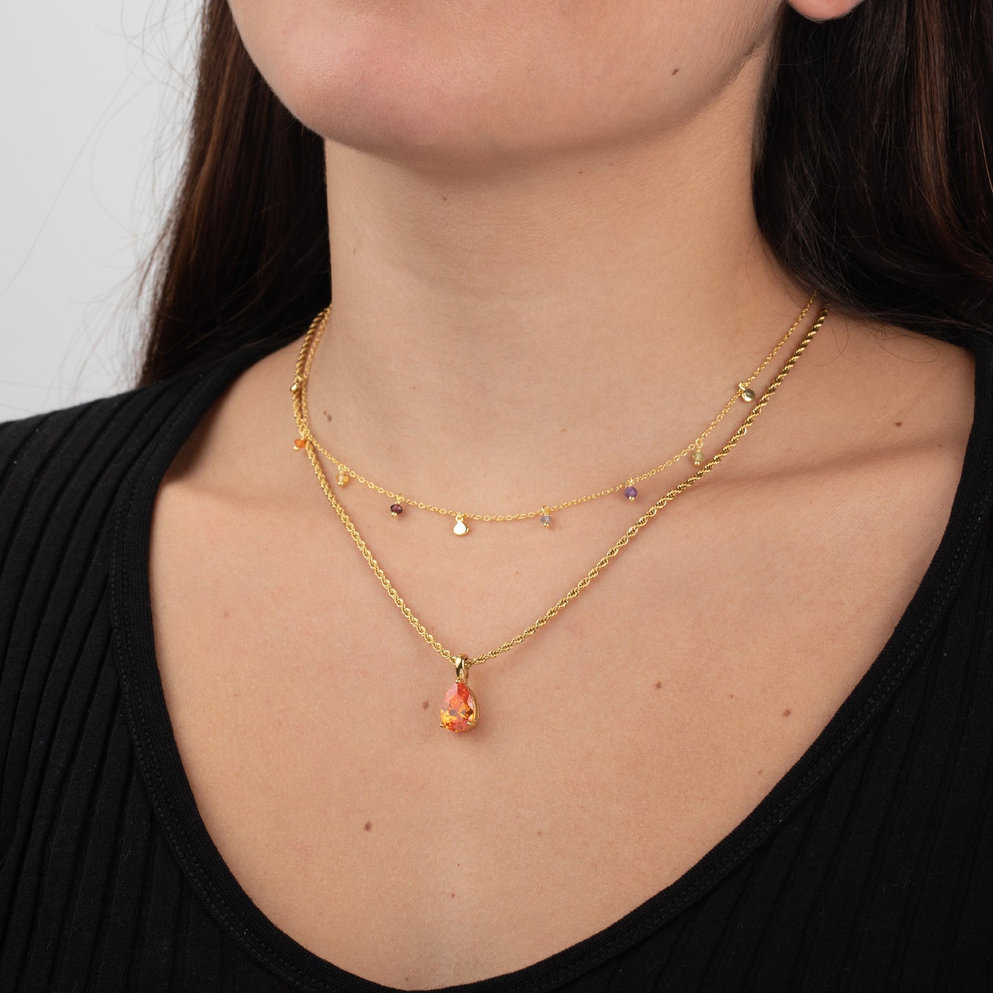 Collar Piedra Nacimiento Acero Inoxidable