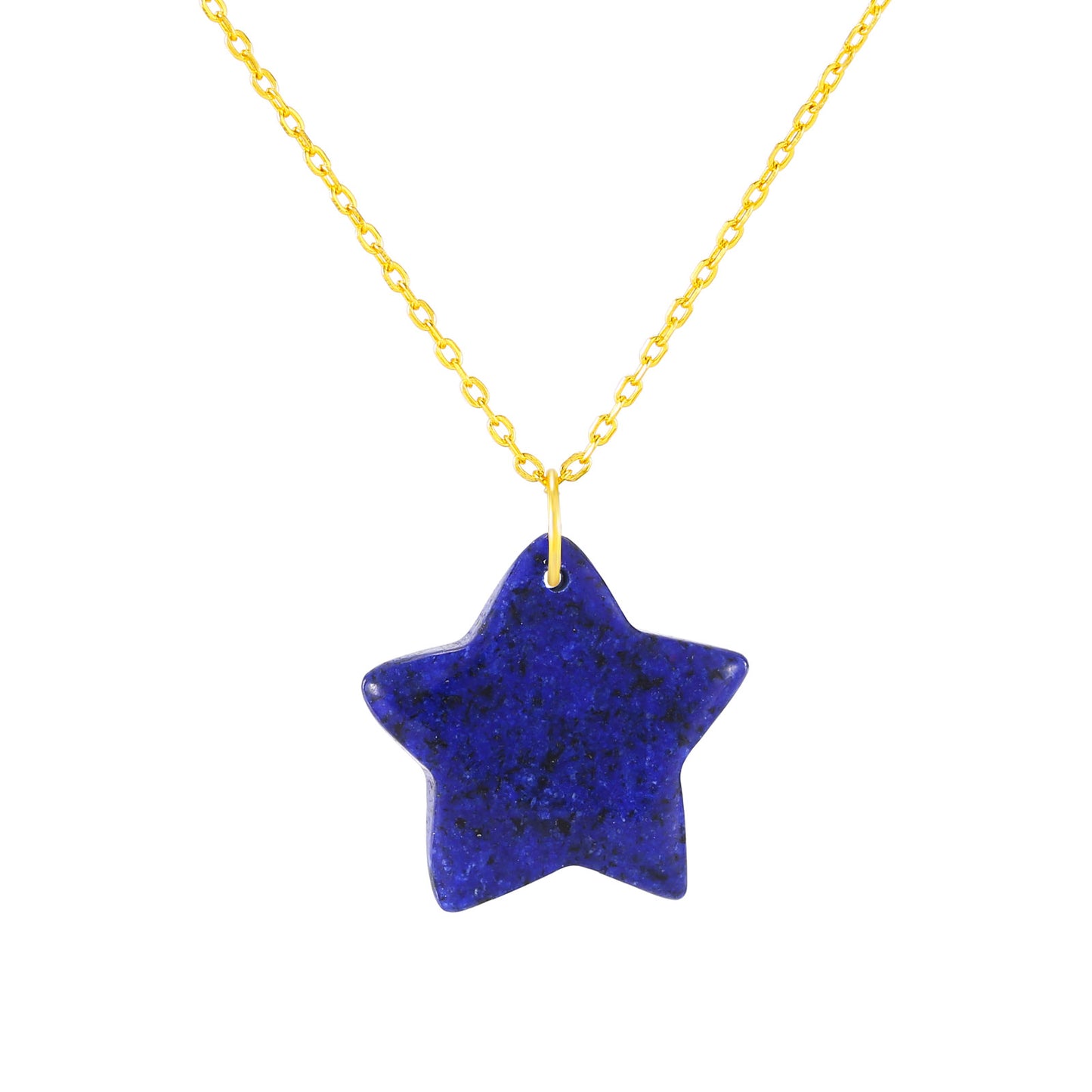 Collar Mineral Estrella Plata de ley / Baño de oro 18k