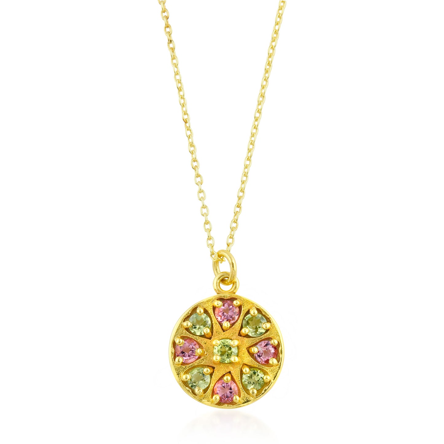Collar Cuarzo Mineral Plata de ley / Baño de oro 18k
