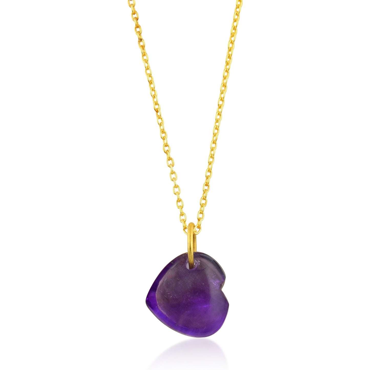 Collar Mineral Corazón Plata de ley / Baño de oro 18k