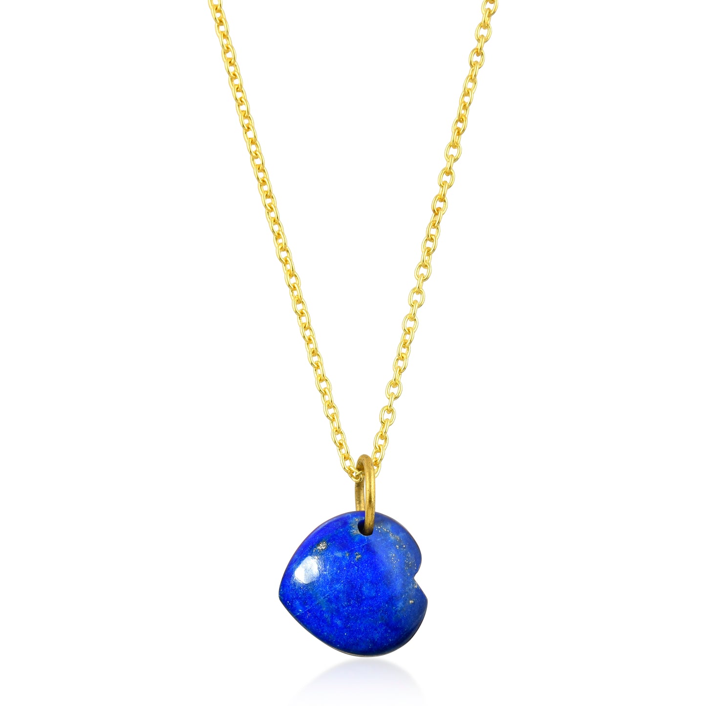 Collar Mineral Corazón Plata de ley / Baño de oro 18k