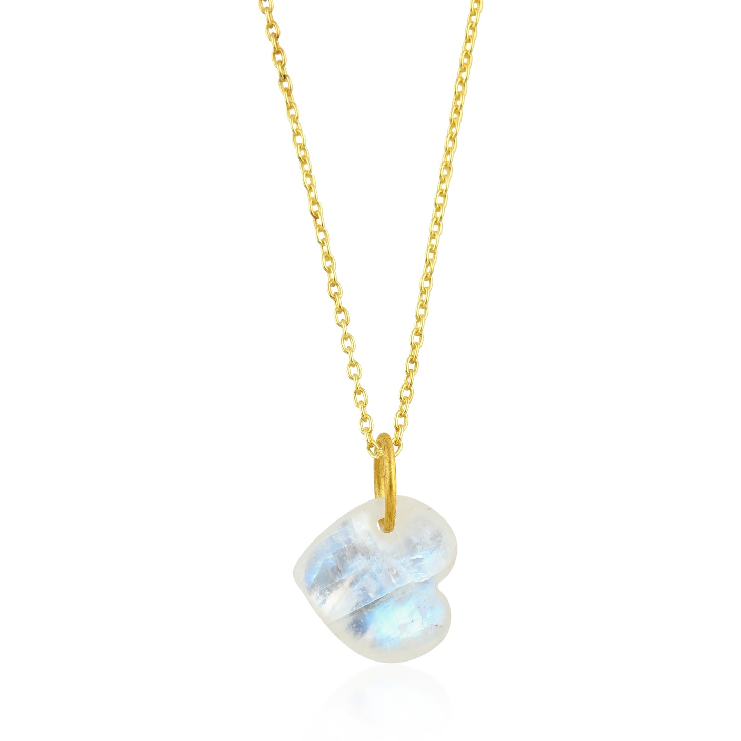 Collar Mineral Corazón Plata de ley / Baño de oro 18k