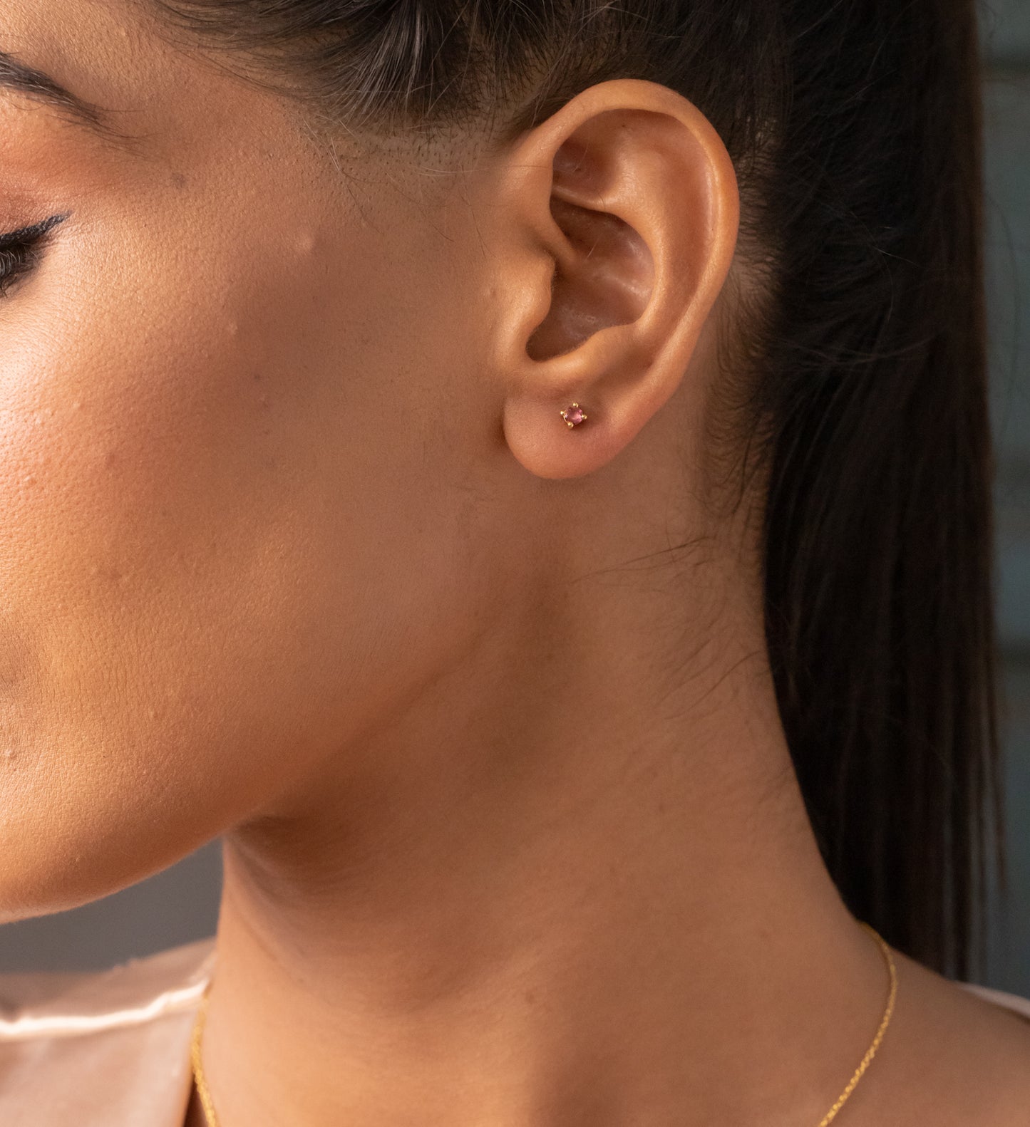 pendientes mineral cuarzo rosa