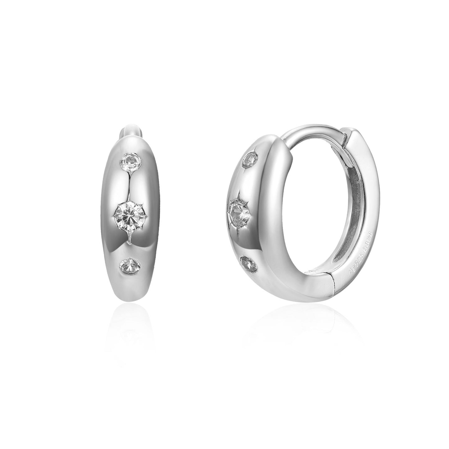 Pendientes Aro Estrella Plata de ley / Baño de oro 18k