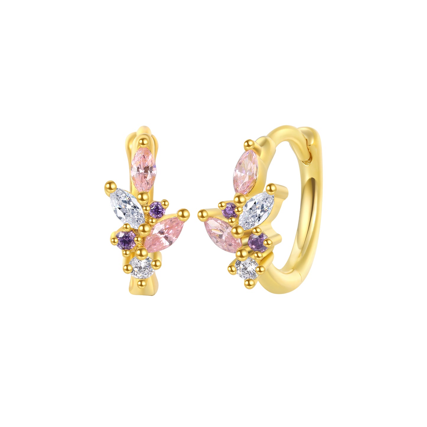 Pendientes Aro Enredadera Plata de ley / Baño de oro 18k