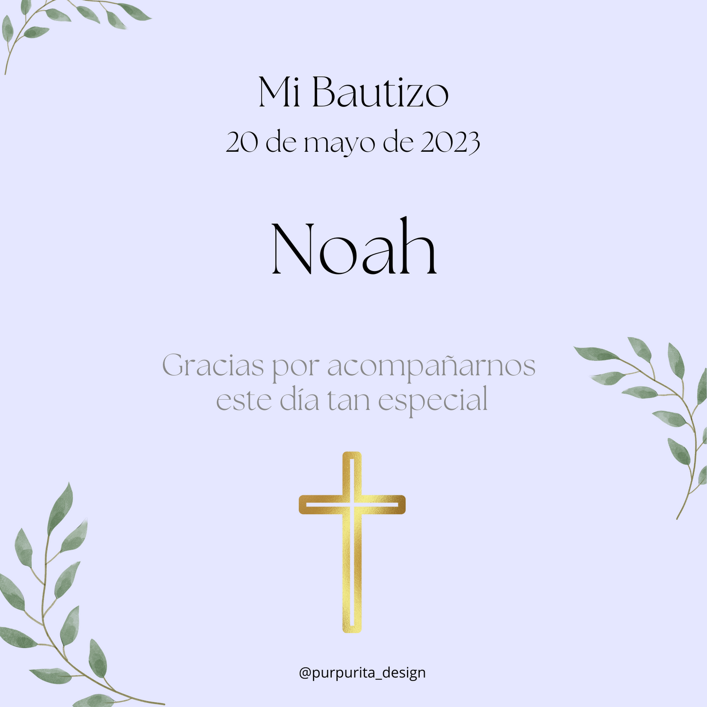 Tarjeta Personalizada Purpuritadesign