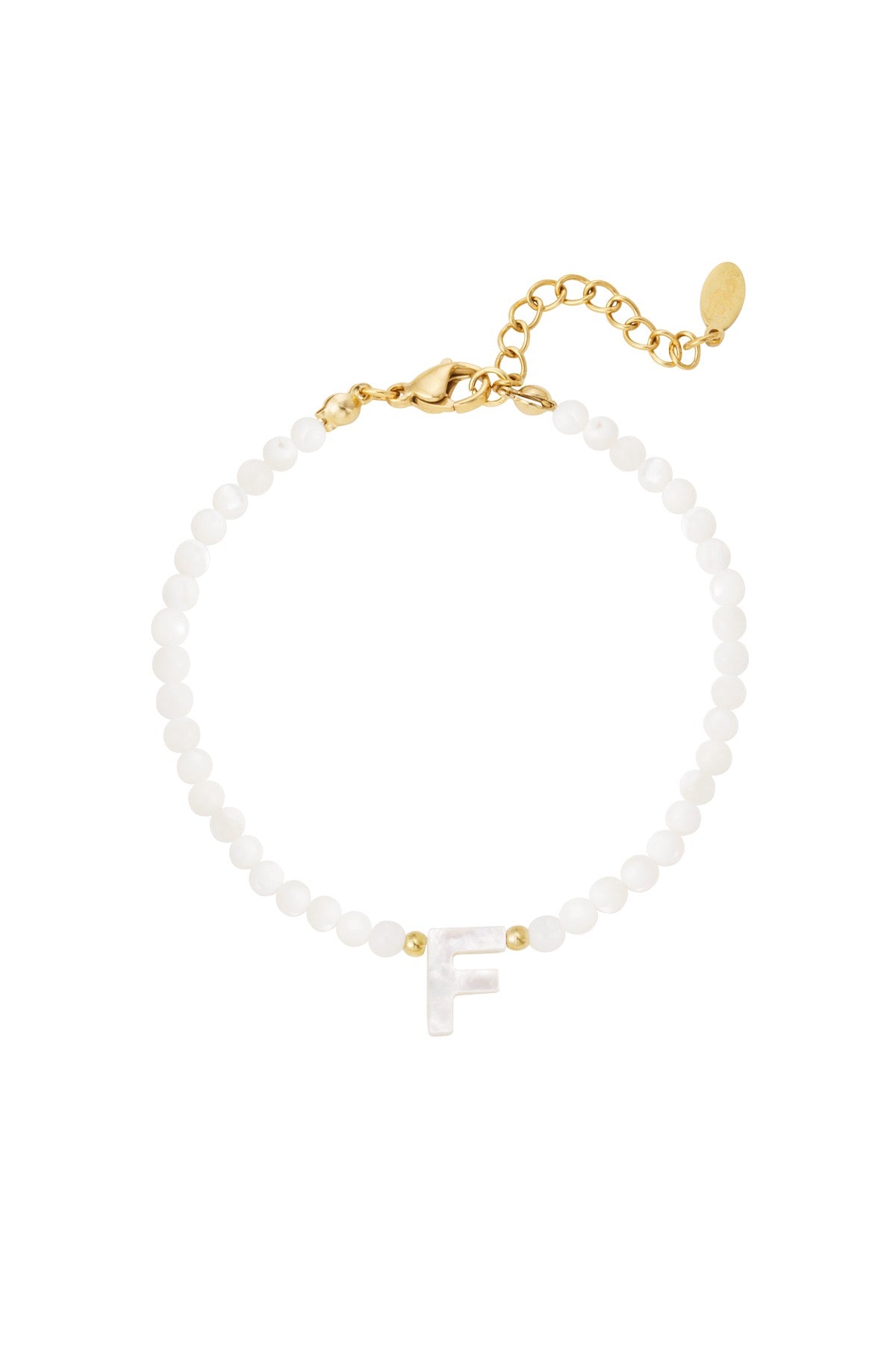 Pulsera Letra personalizada en nácar Acero Inoxidable