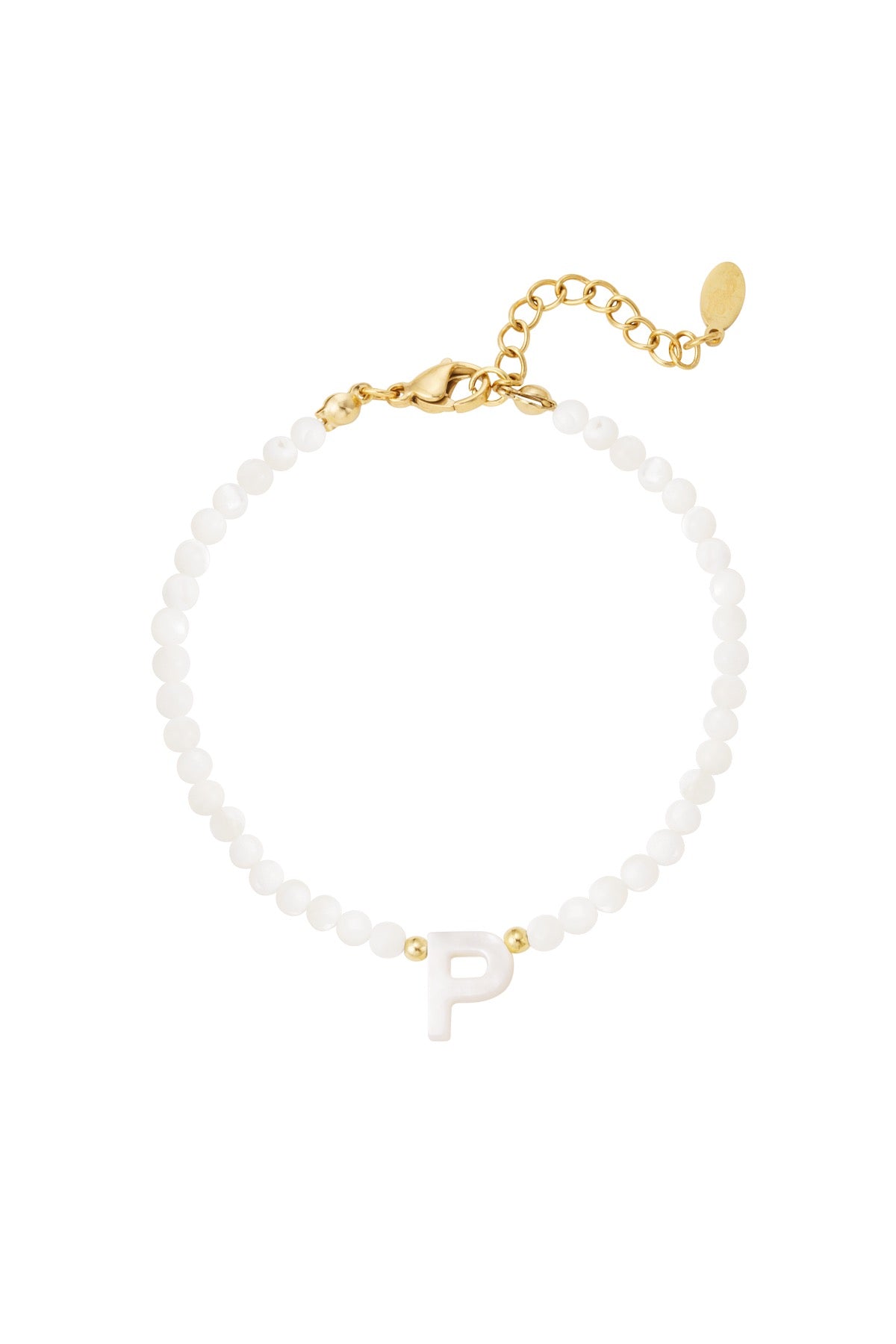 Pulsera Letra personalizada en nácar Acero Inoxidable