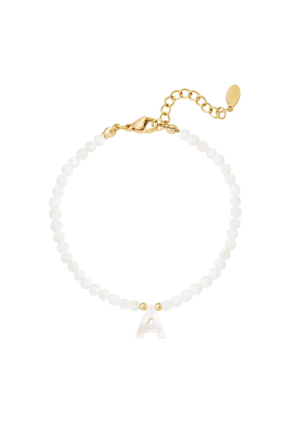 Pulsera Letra personalizada en nácar Acero Inoxidable