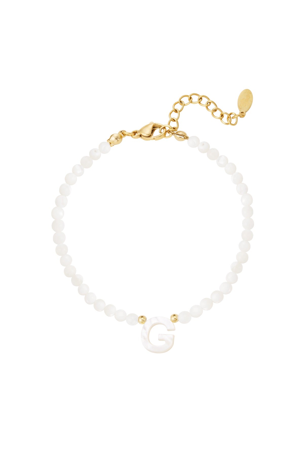 Pulsera Letra personalizada en nácar Acero Inoxidable