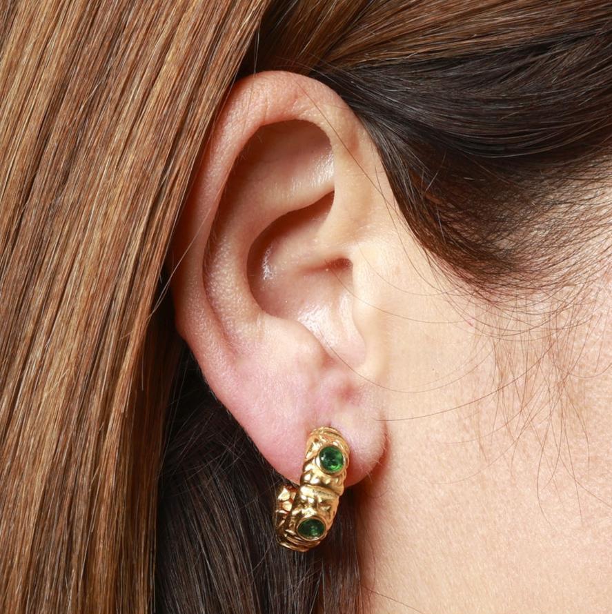 Pendientes Circonitas Verde Acero Inoxidable