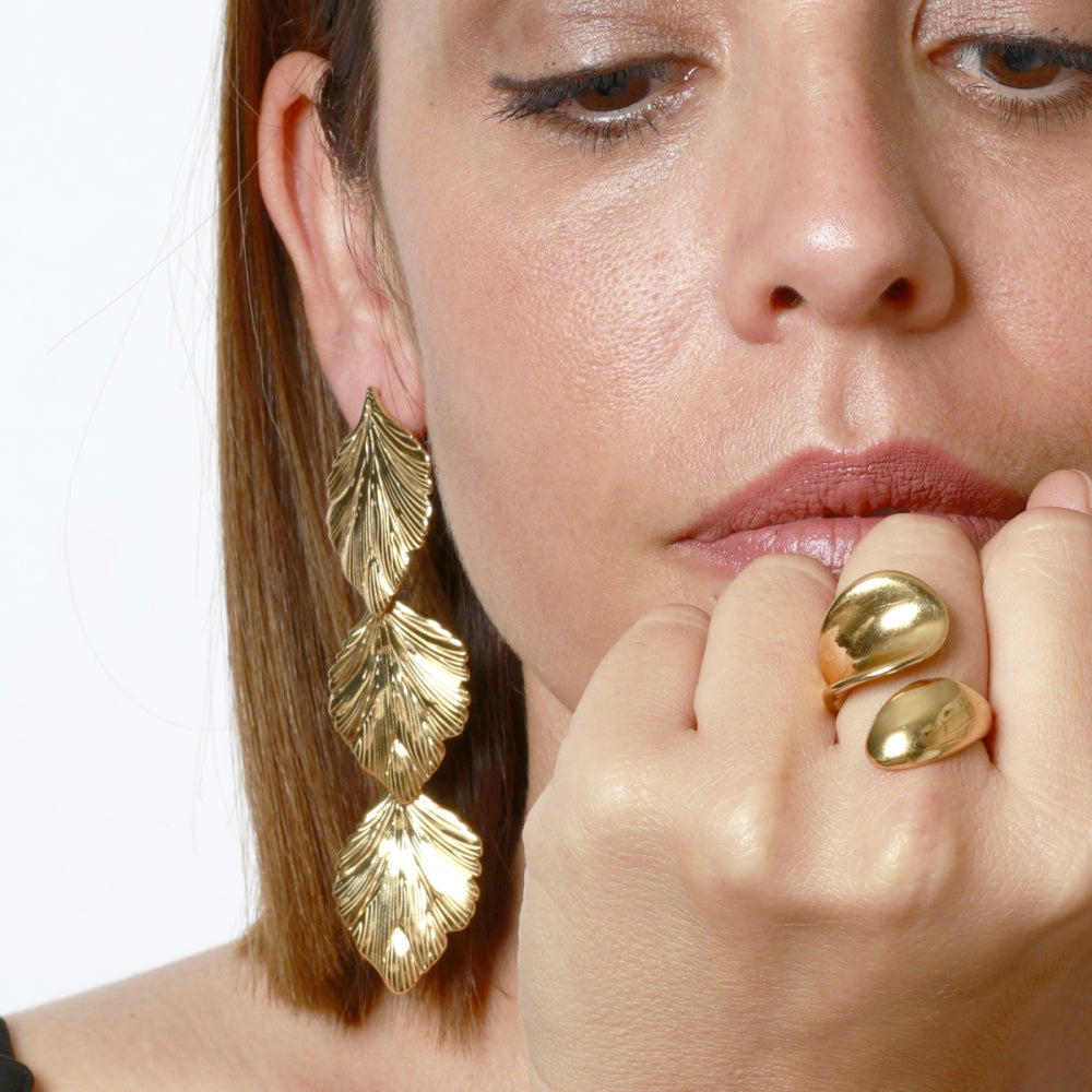 Pendientes Hojas Acero Inoxidable