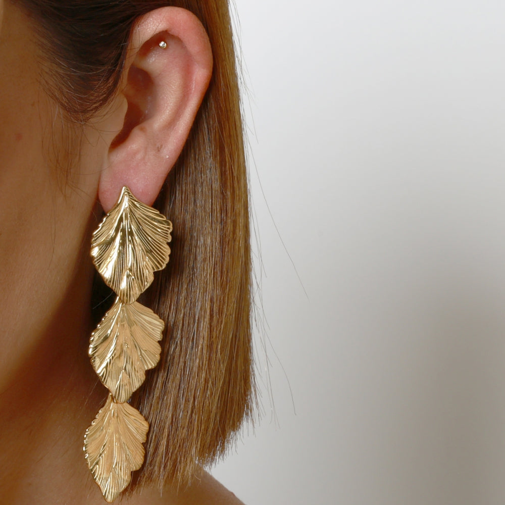 Pendientes Hojas Acero Inoxidable