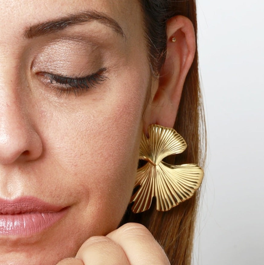 Pendientes Ginkgo Acero Inoxidable