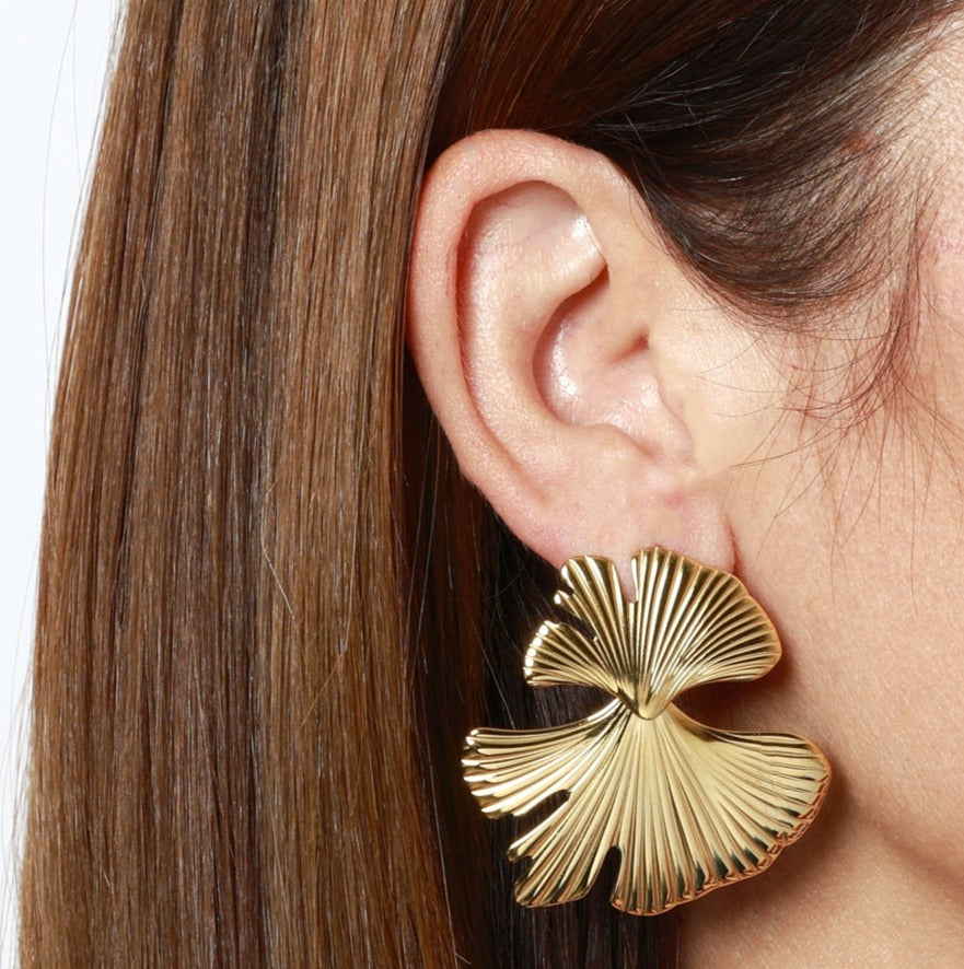 Pendientes Ginkgo Acero Inoxidable