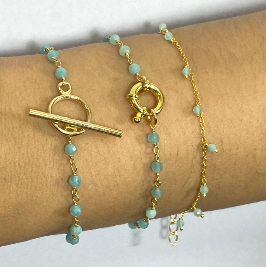 Pulsera Anna Amazonita Plata de Ley