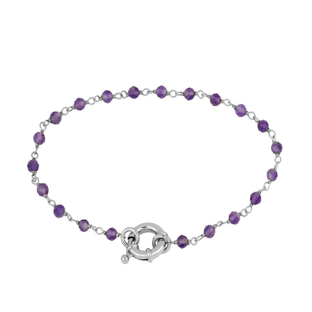 Pulsera Bali Amatista Plata de Ley