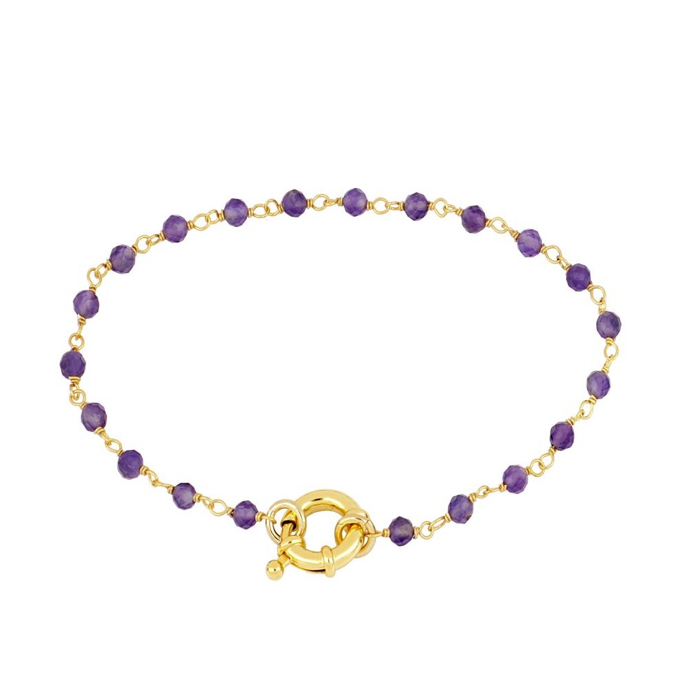 Pulsera Bali Amatista Plata de Ley