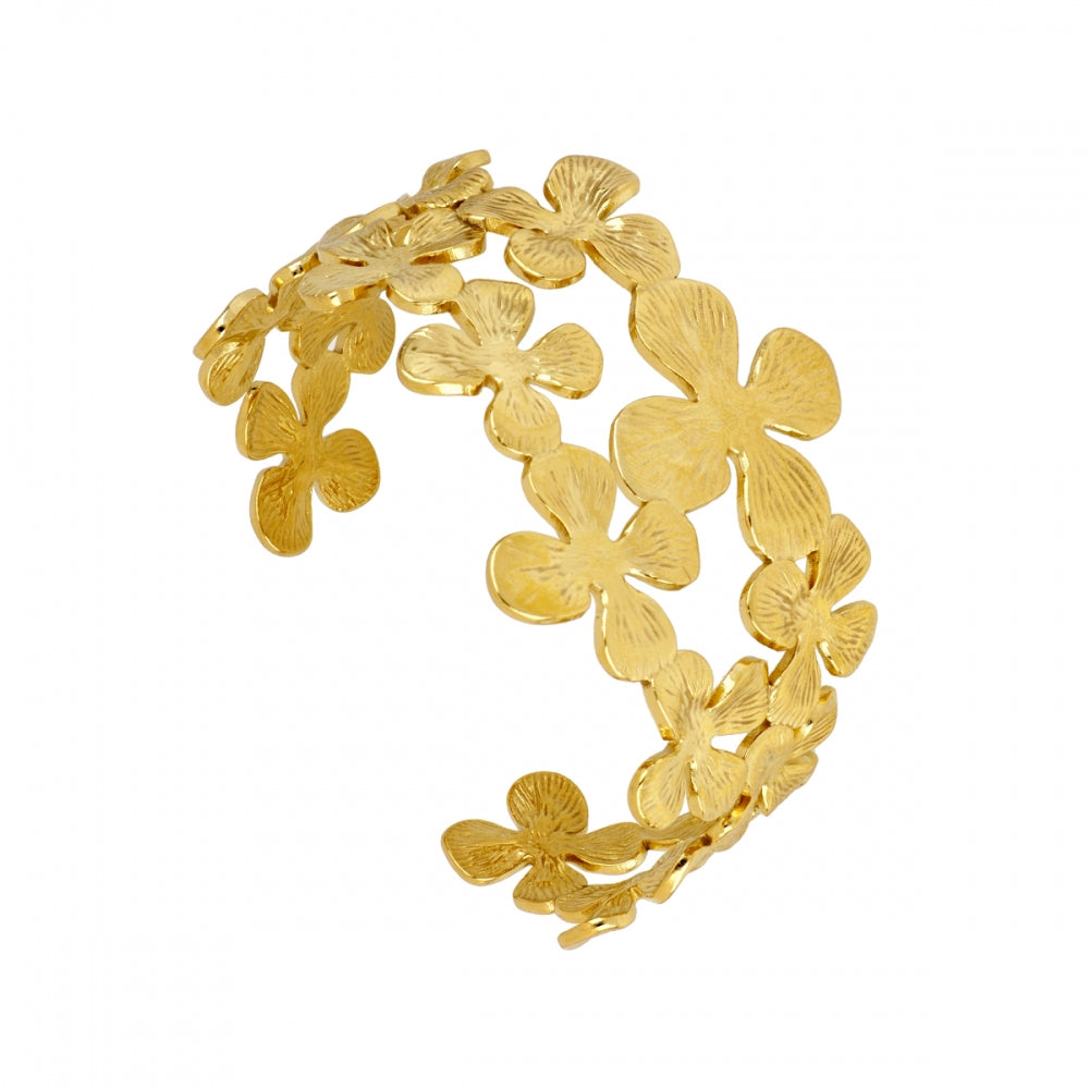 Pulsera Brazalete Flores Acero Inoxidable