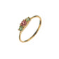 Anillo 3 Minerales Turmalina Plata de ley / Baño de oro 18k