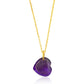 Collar Mineral Corazón Plata de ley / Baño de oro 18k