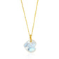 Collar Mineral Corazón Plata de ley / Baño de oro 18k