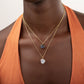 Collar Mineral Corazón Plata de ley / Baño de oro 18k