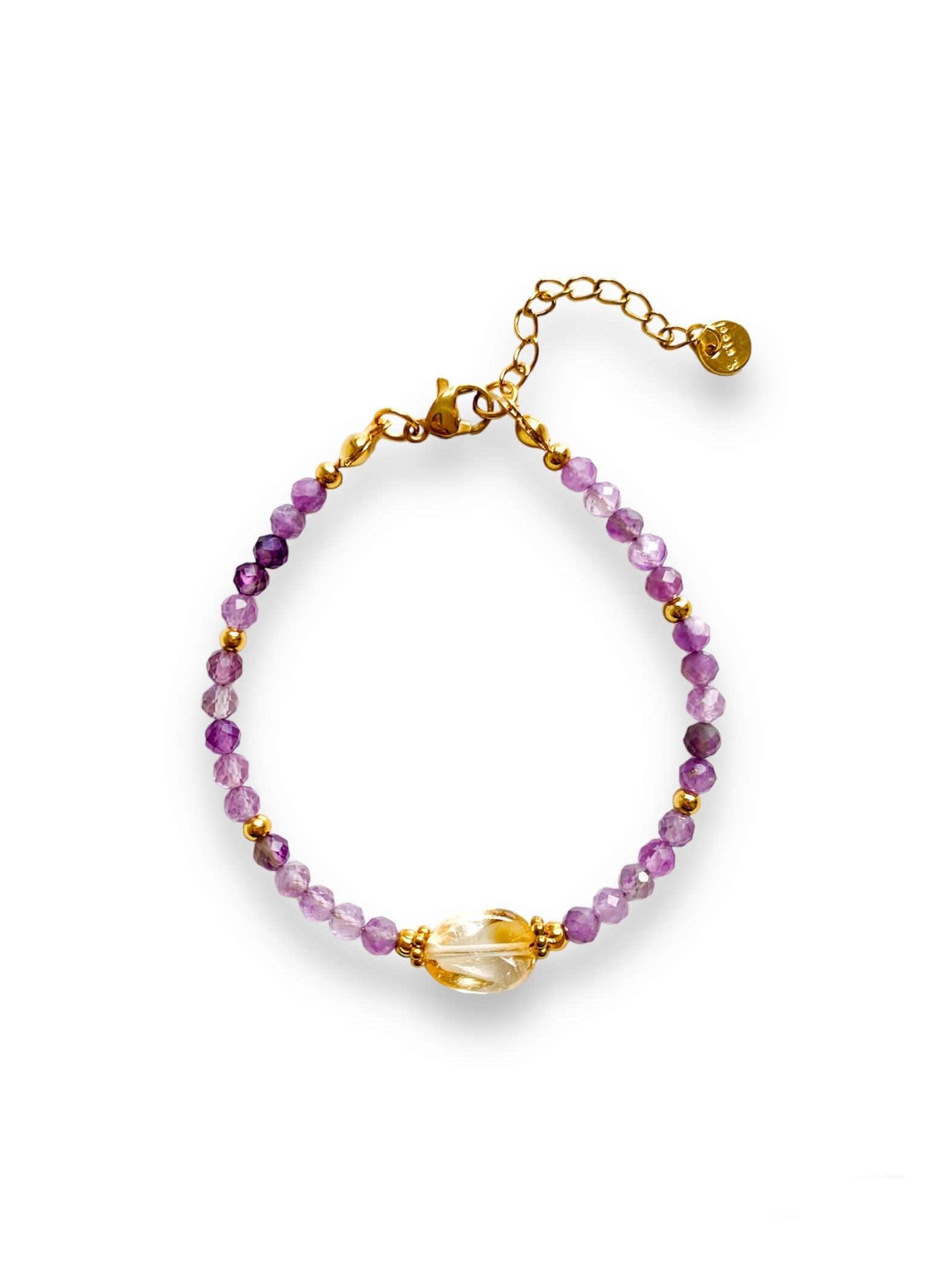 Pulsera amatista y citrino