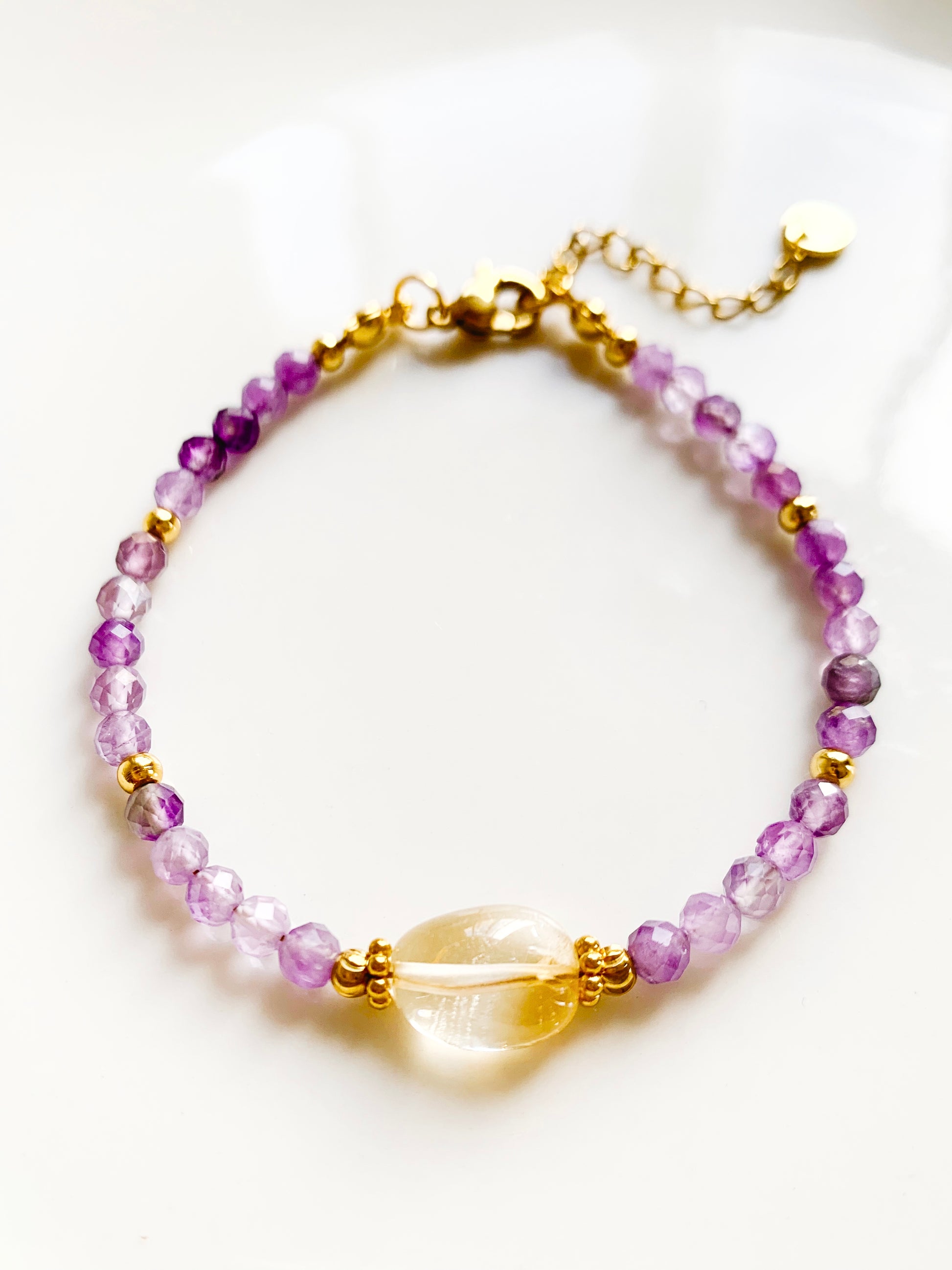 Pulsera amatista y citrino