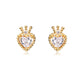 Pendientes Corazón Circonita Plata de ley / Baño de oro 18k