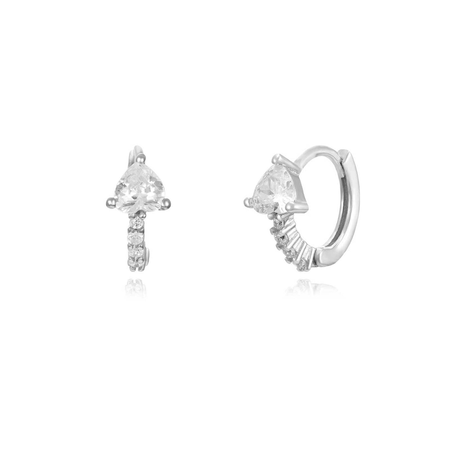 Pendientes Aro Corazón Plata de ley / Baño de oro 18k