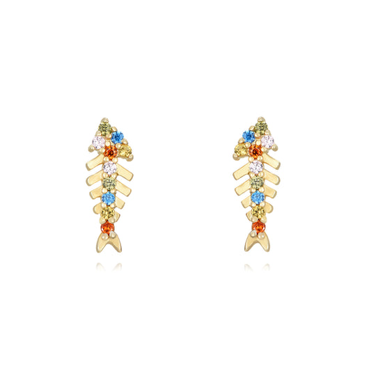 pendientes raspas de pez circonitas