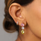 Pendientes Circonitas Multi Plata de ley / Baño de oro 18k