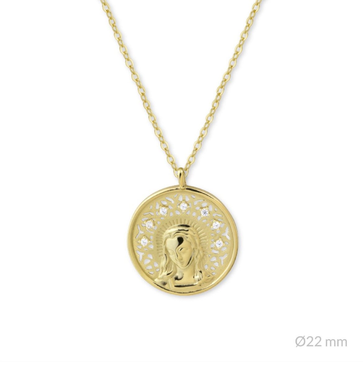 Gargantilla de Plata de Ley | Virgen María - Purpuritadesign