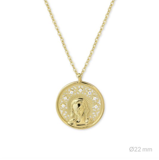 Gargantilla de Plata de Ley | Virgen María - Purpuritadesign