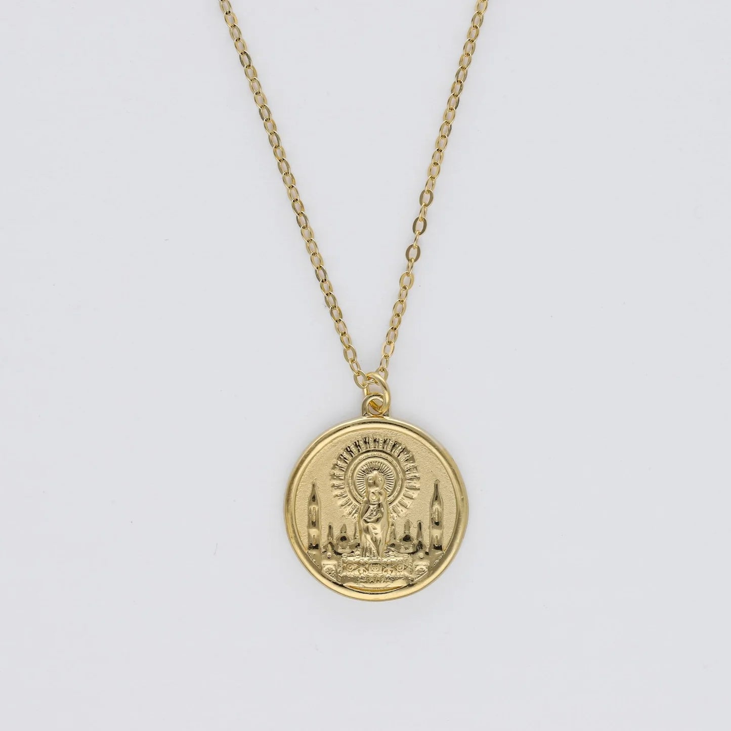 Gargantilla de Plata de Ley | Virgen del Pilar Plata de ley / Baño de oro 18k