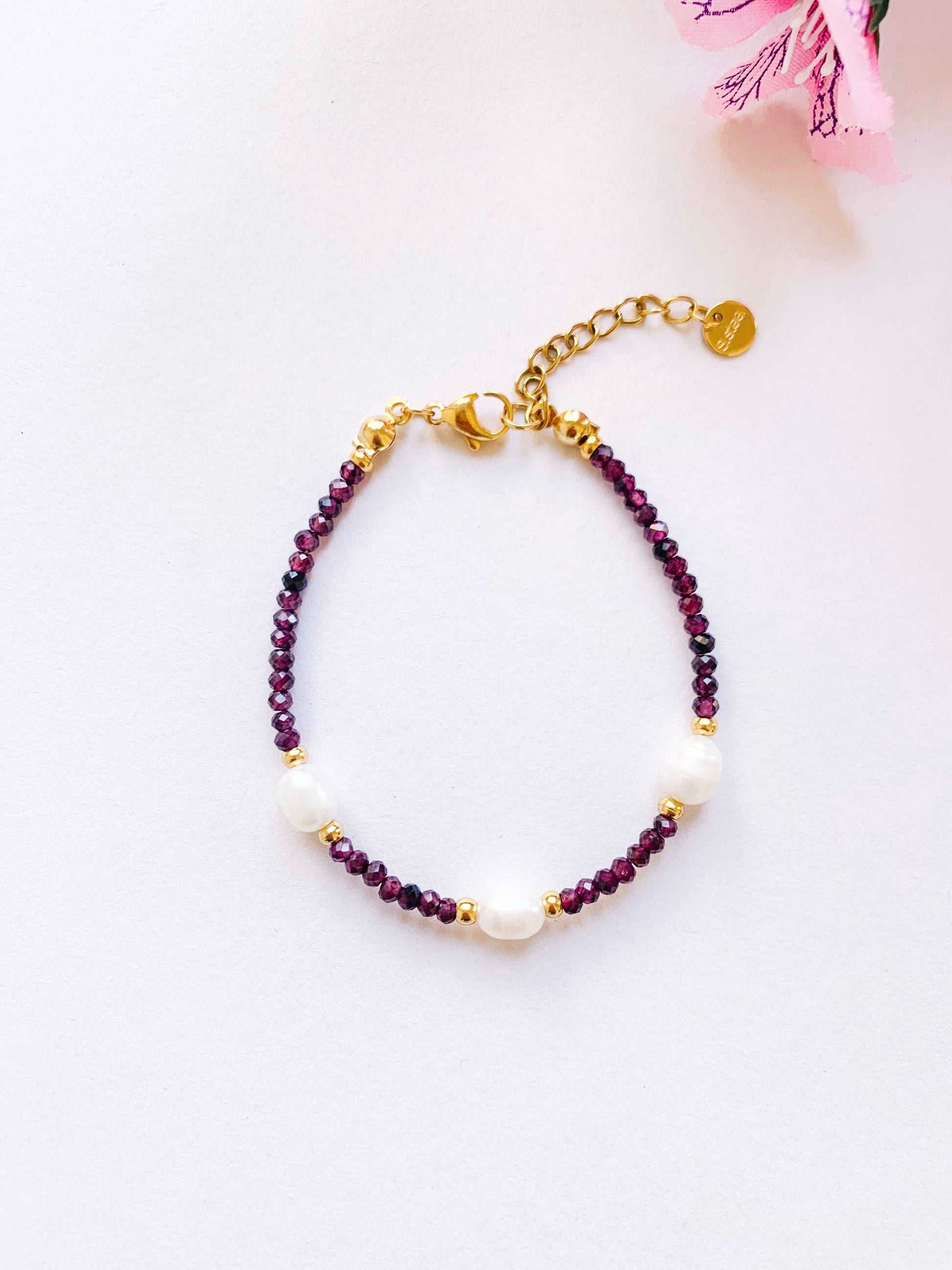 pulsera piedra granate