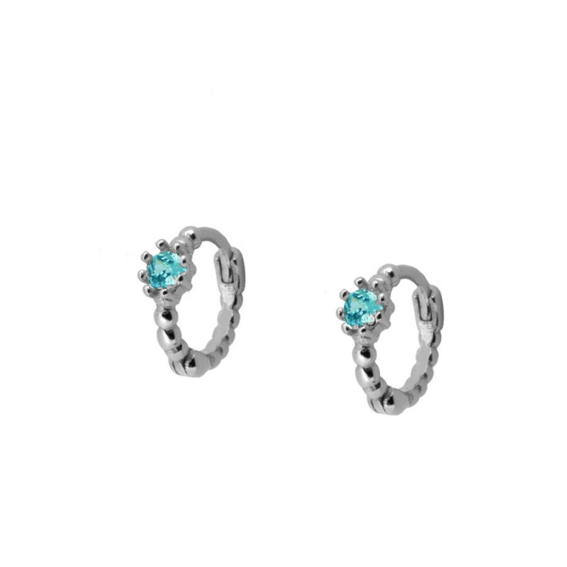 Pendientes Bolitas Circonia Plata de ley / Baño de oro 18k