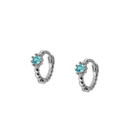 Pendientes Bolitas Circonia Plata de ley / Baño de oro 18k