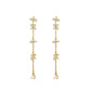 Pendientes Flor Largo Plata de ley / Baño de oro 18k