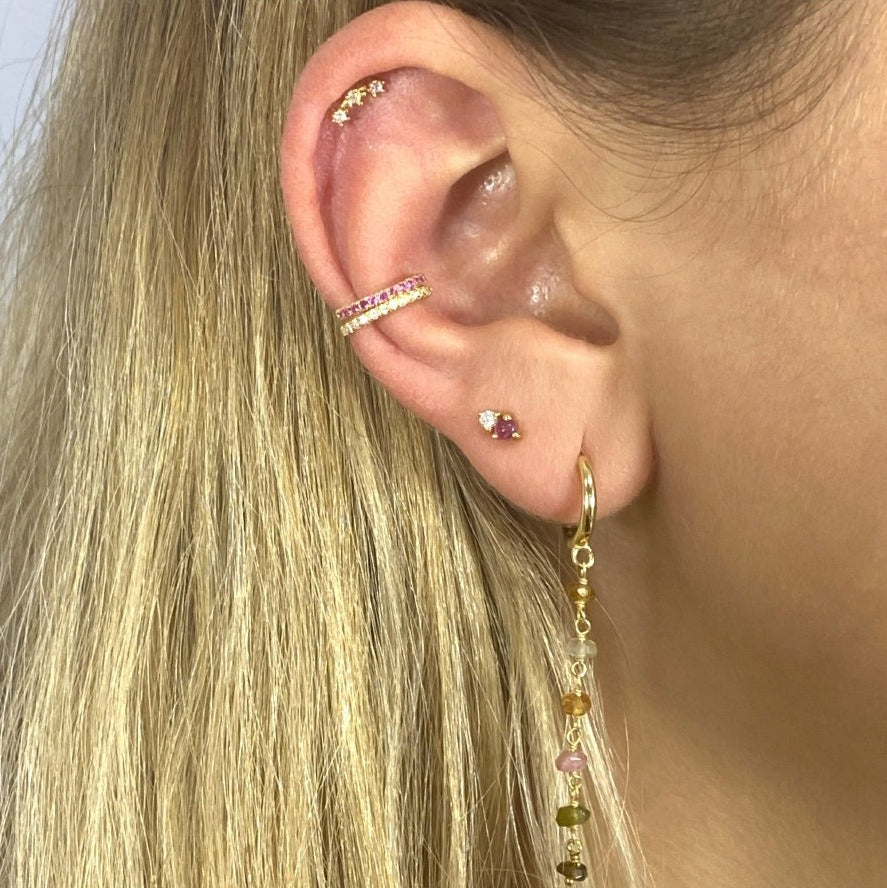 Pendientes Cascata Turmalina Plata de Ley