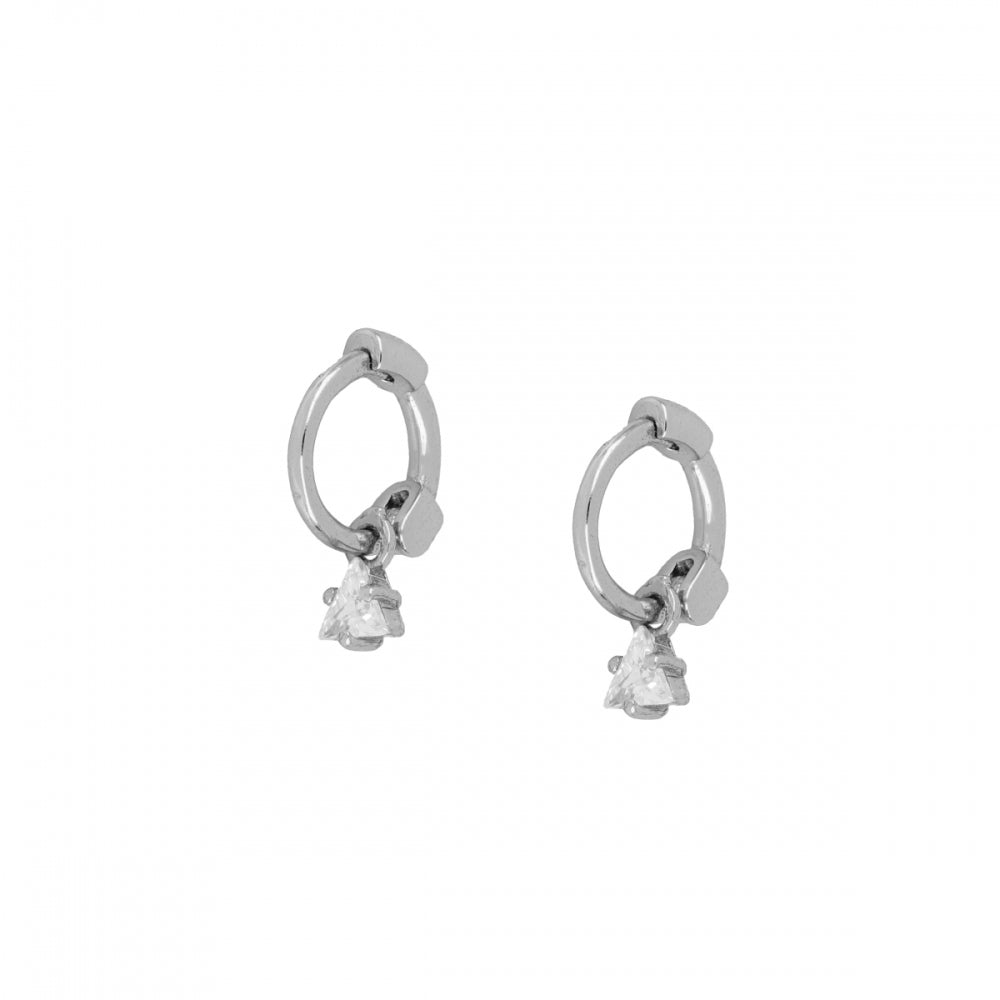 Piercing Mini Circonita Rectángulo Plata de Ley