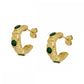 Pendientes Circonitas Verde Acero Inoxidable