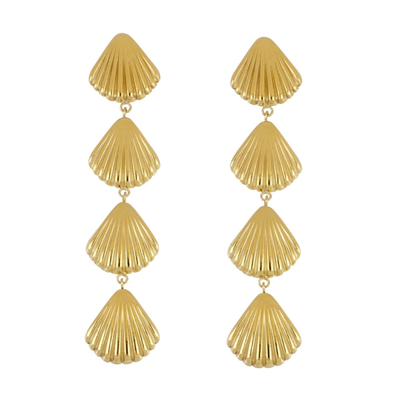pendientes conchas acero inoxidable