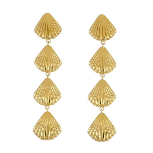 pendientes conchas acero inoxidable