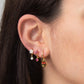 Pendientes Aro Flor Circonitas Rosa - Purpuritadesign