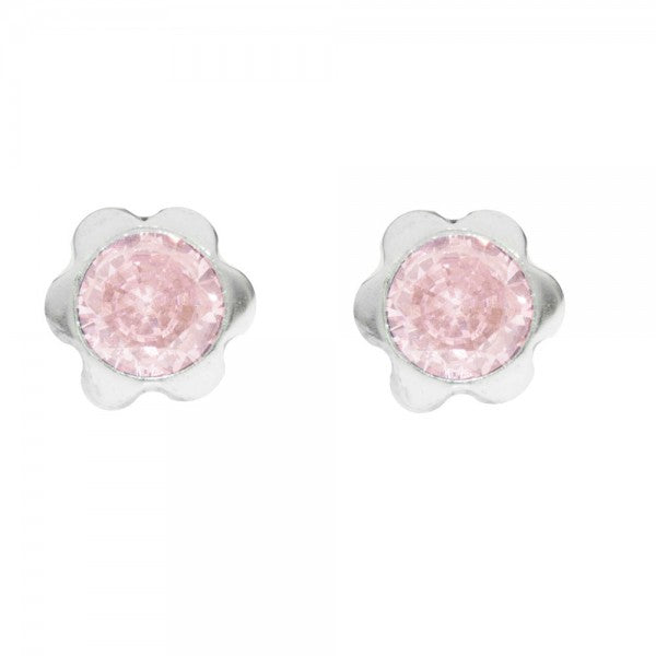 pendientes flor niña plata de ley